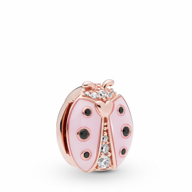 Pandora Reflexions™ Pink Ladybird Clip Charm - Pandora Rose/Enamel/Black/Mixed Stones - Canada | EI2